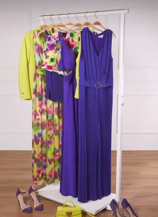 Dresses in a clothing library